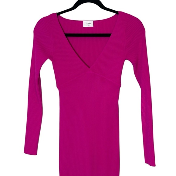 Aritzia Wilfred Gabrielle Dress- Pink Ribbed Sweater Dress- Size Small - Picture 7 of 13